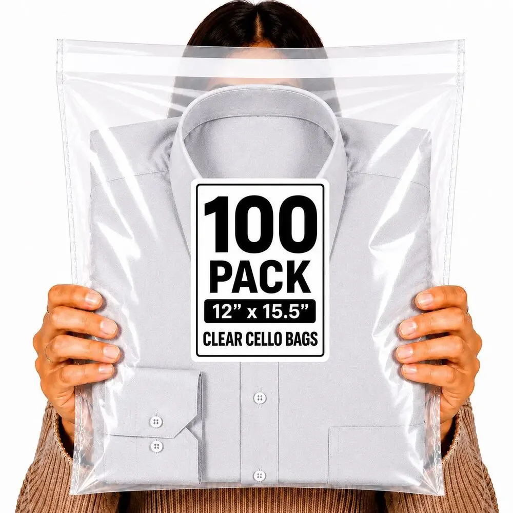 POLY MAILERS CLEAR (100 PACK) 12x15.5 SELF SEAL SHIPPING BAGS MAILING BAGS NEW